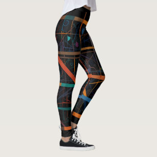 Legging Combinação de Abstrato de Linha Aztec & Zodiac