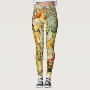 Legging Comida 1898 de Alfons Mucha para crianças