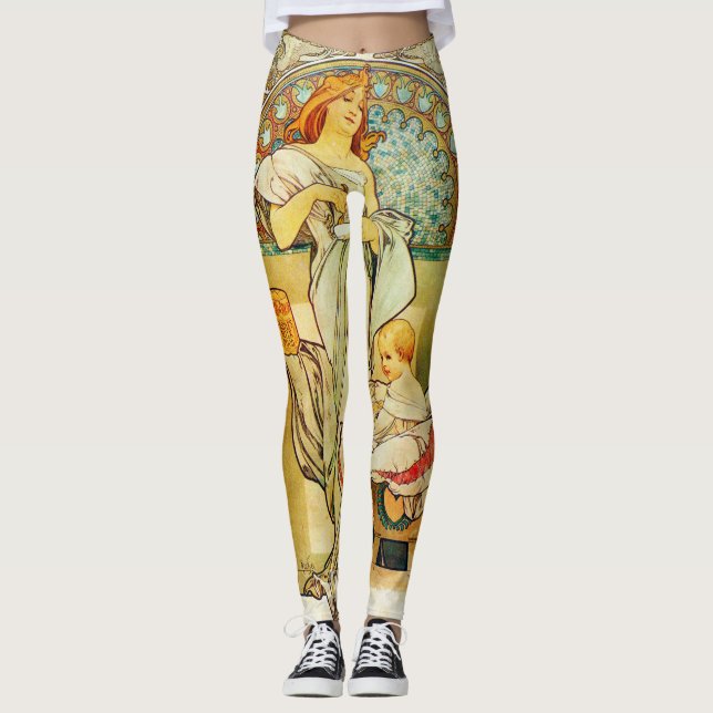 Legging Comida 1898 de Alfons Mucha para crianças (Frente)