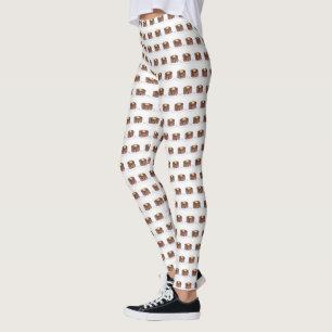 Legging Comida Breve Pancake Flapjack Xarope Brechfast