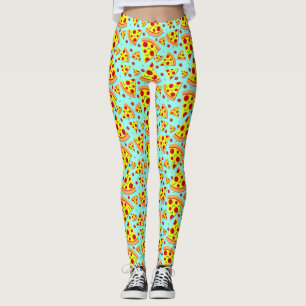 Legging Comida Emoji Colorida Pepperoni Pizza Fatias Impre