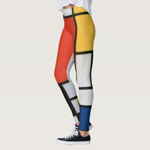 Legging Composição Abstrata Vintage por Piet Mondrian