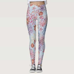 Legging Composição de Aquarela Subaquático Série Design 3