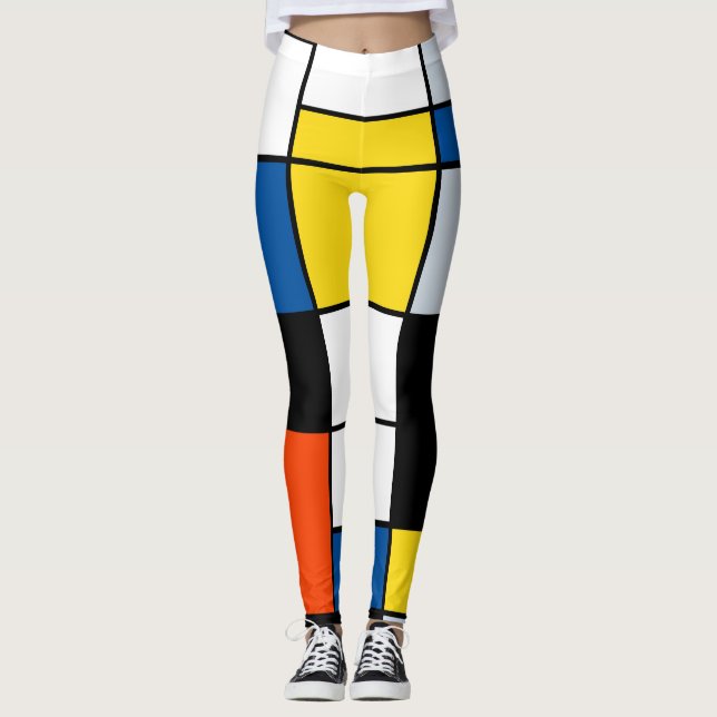 Legging Composição Piet Mondrian A - Arte Moderna Abstrato (Frente)
