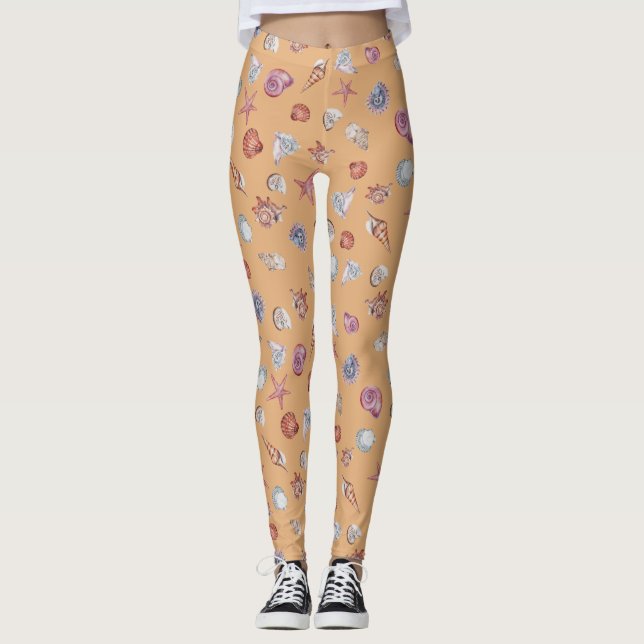 Legging Composição Subaquática em Aquarela Série Design 4 (Frente)