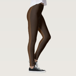 Legging Comprimento de Cheio marrom-anjado com dois tons u