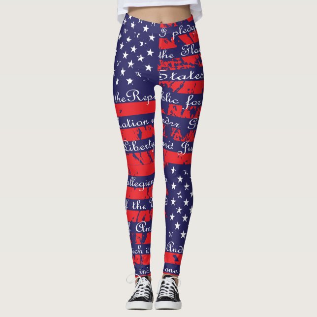Legging Compromisso de Lealdade EUA Flag (Frente)