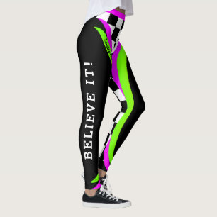 Legging Concepção de alternativo Verificada em Flourescent