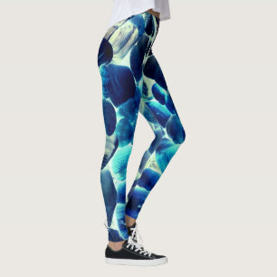 Legging Concha de ostras marítimas, cores mudadas de azul