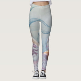 Legging Conchas nas legendas de impressão personalizadas