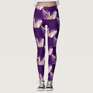Legging Cone de Sorvete de Montaria no Arco-íris de Unicór