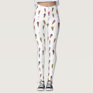 Legging Cones do sorvete & caneleiras do costume das fitas