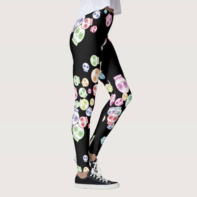 Legging Confusão De Crânios Doces (Direita)