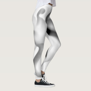 Legging Congelado: Cinza Abstrato, branco e preto