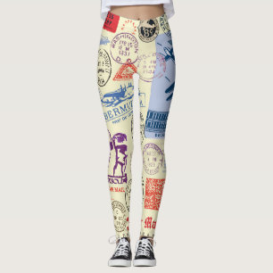 Legging Conjunto de Decretos do Carimbo do Documento Vinta