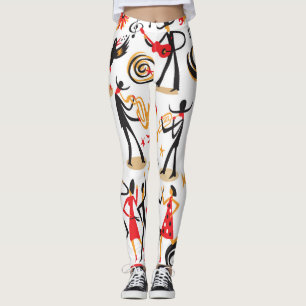 Legging Conjunto de ícones de Jazz: fundo branco isolado