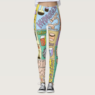 Legging Conjunto de Ilustração de Vintage de Química Scien
