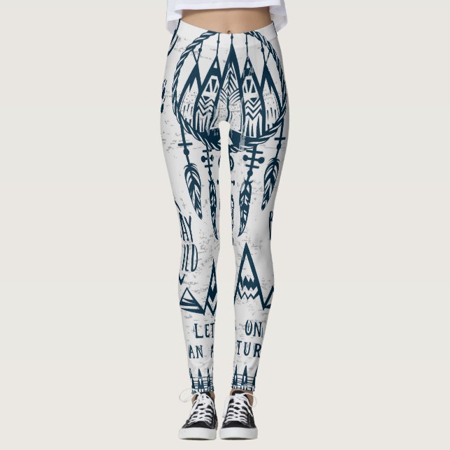 Legging Conjunto de vintagens da aventura do viagem. (Frente)