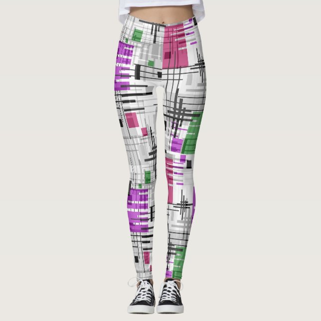 Legging Cons revestidos de formas geométricas abstrato mod (Frente)