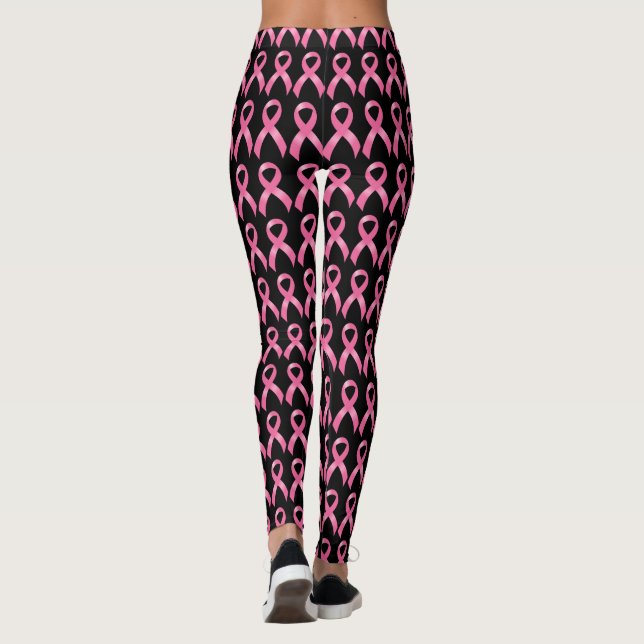 Legging Consciência cor-de-rosa do cancro da mama da fita (Verso)