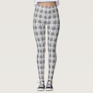 Legging Conscientização do Câncer Ósseo Xadrez Cinza Ribbo