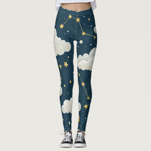 Legging Constelação Celeste Padrão de Estrelas (6)