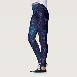 Legging Constelação de Astrologia Padrão Espacial das Estr