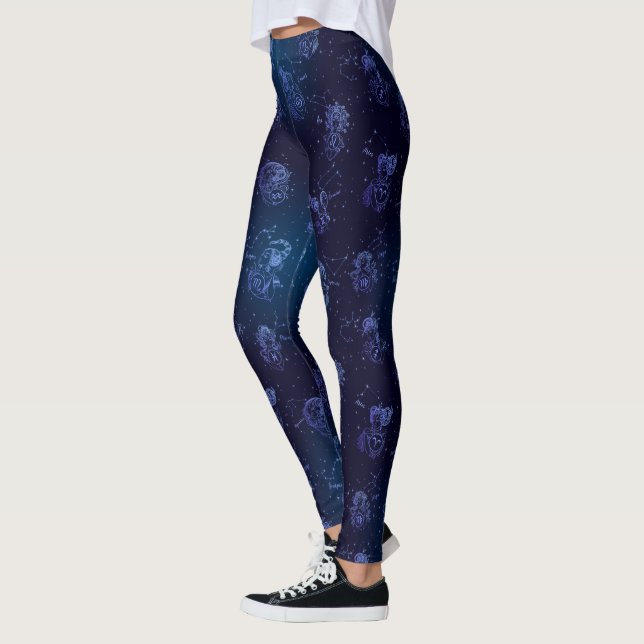Legging Constelação de Astrologia Padrão Espacial das Estr (Esquerda)