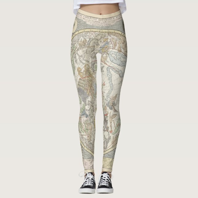Legging Constelação de Zodiac do Mapa Celestial das Estrel (Frente)
