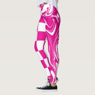 Legging Controlos e picos em magenta e branco