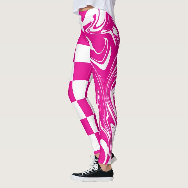 Legging Controlos e picos em magenta e branco (Esquerda)