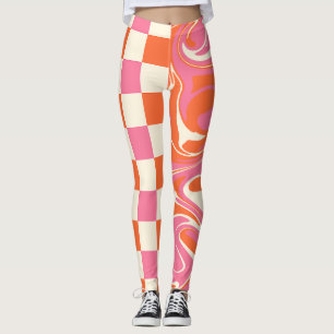 Legging Controlos e picos - Rosa, Laranja e Creme