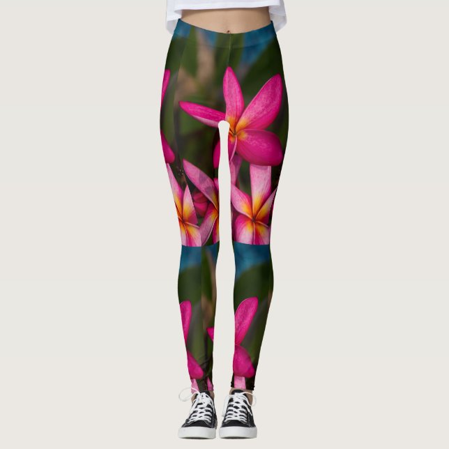 Legging Convite para plumeria de flores exóticas (Frente)