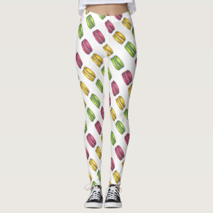 Legging Cookies Macaron Francês, Pastel Amarelo Cor-de-ros