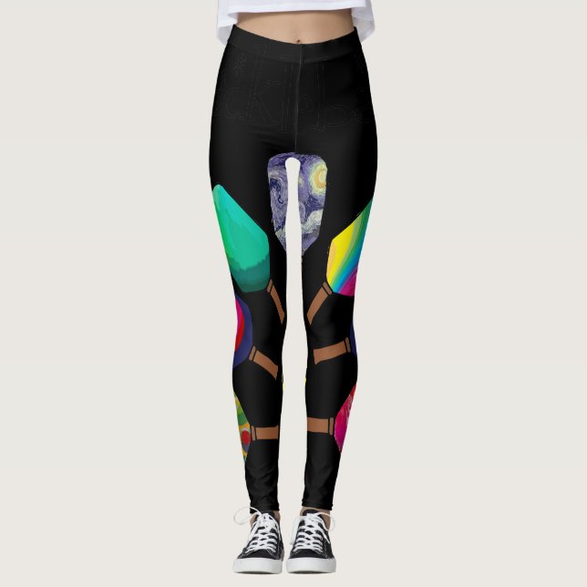 Legging Cool Pickleball Paddle Sports Rainbow (Frente)
