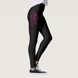 Legging Coordenador de caos Típico Preto-Rosa-Quente