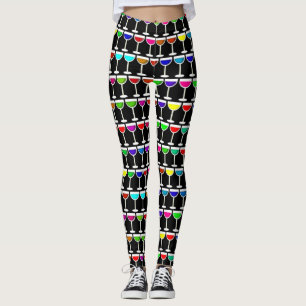 Legging coquetéis negros de vinho