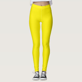 Legging Cor Amarela Brilhante Sólida