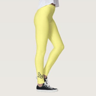 Legging Cor amarela clara para mulheres, mulheres, raparig