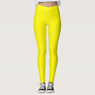 Legging Cor Amarelo Limão Sólido Simples