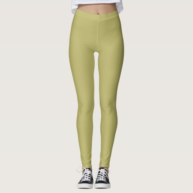 Legging Cor Bege Escuro Sólido Simples (Frente)