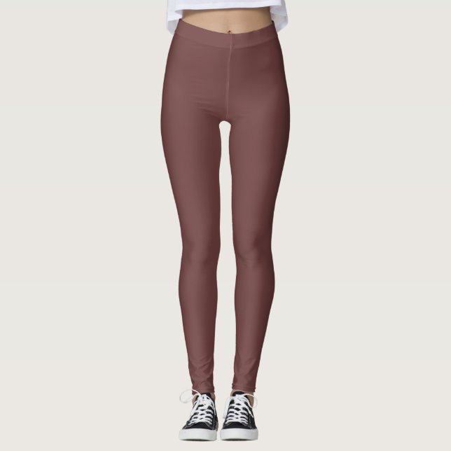 Legging Cor Café Escuro Sólido Simples (Frente)