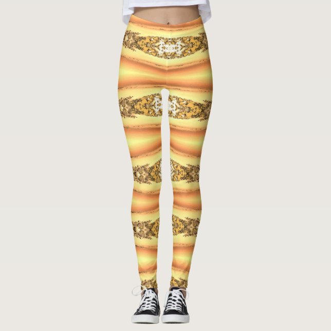 Legging Cor clássica em cor amarela fofa "Ratti_Creative_A (Frente)