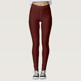 Legging Cor Comum Sólido do Bean Preto