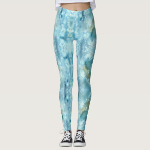 Legging Cor da água azul da galáxia