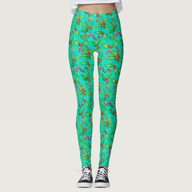 Legging Cor da água da baga Holly (Frente)
