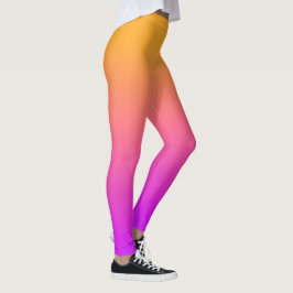 Legging Cor da Água Laranja do Sol a Cor Rosa Gradiente