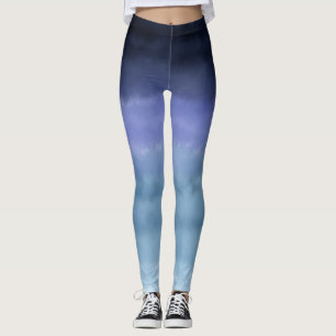 Legging Cor da Água Púrpura Azul Moderna