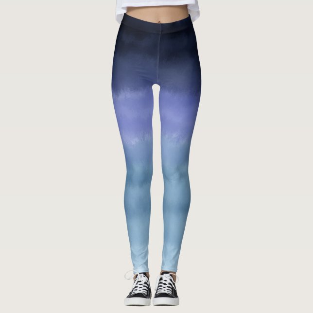 Legging Cor da Água Púrpura Azul Moderna (Frente)