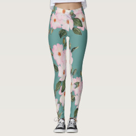 Legging Cor da Água - Rosa Pálido Rosas Rosa - Ballerina P